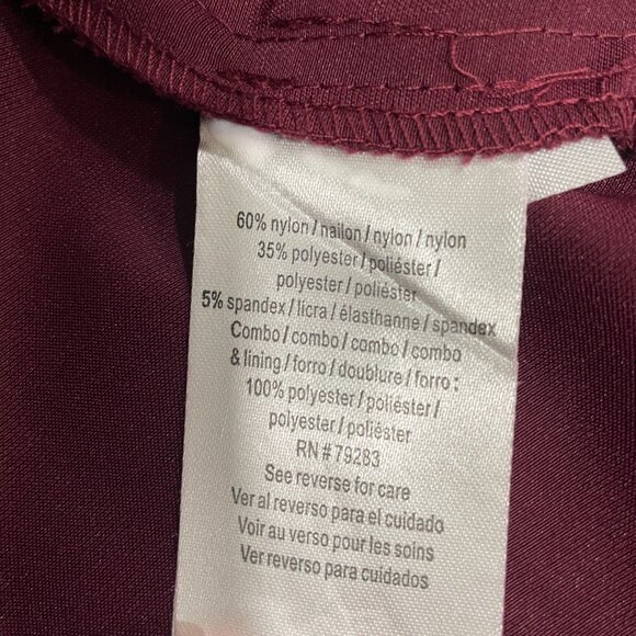 Alex Evenings Petite Burgundy Lace Chiffon Dress Formal Cocktail Wedding Guest - Picture 4 of 13